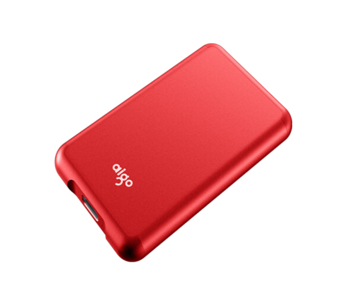 爱国者（aigo）500GB USB 3.1 移动硬盘 固态(PSSD) S7 红色 金属抗震防摔 高速传输 海量存储